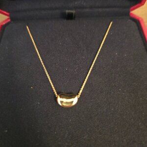 Tiffany 18k Rose Gold Bean Pendant Necklace 12mm